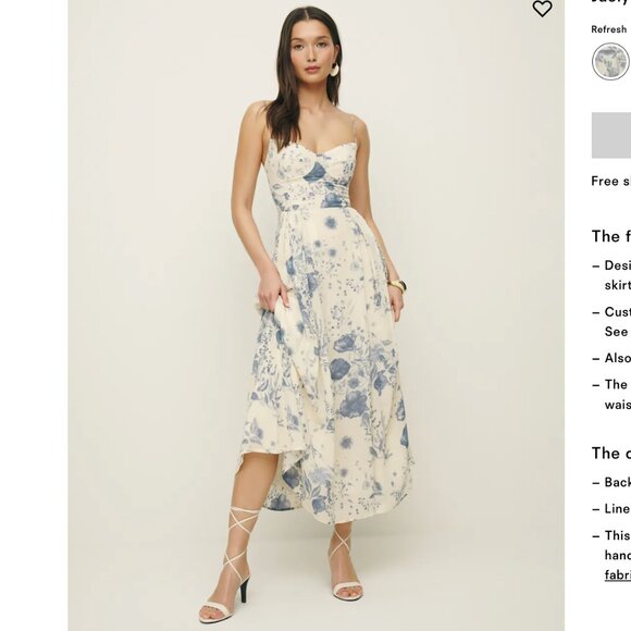 Brand New With Tag Reformation Jaelyn Dress Ivory - Size 2 - Picture 1 of 3